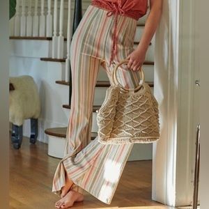 Free People poppy pull on flare pants beach high rise